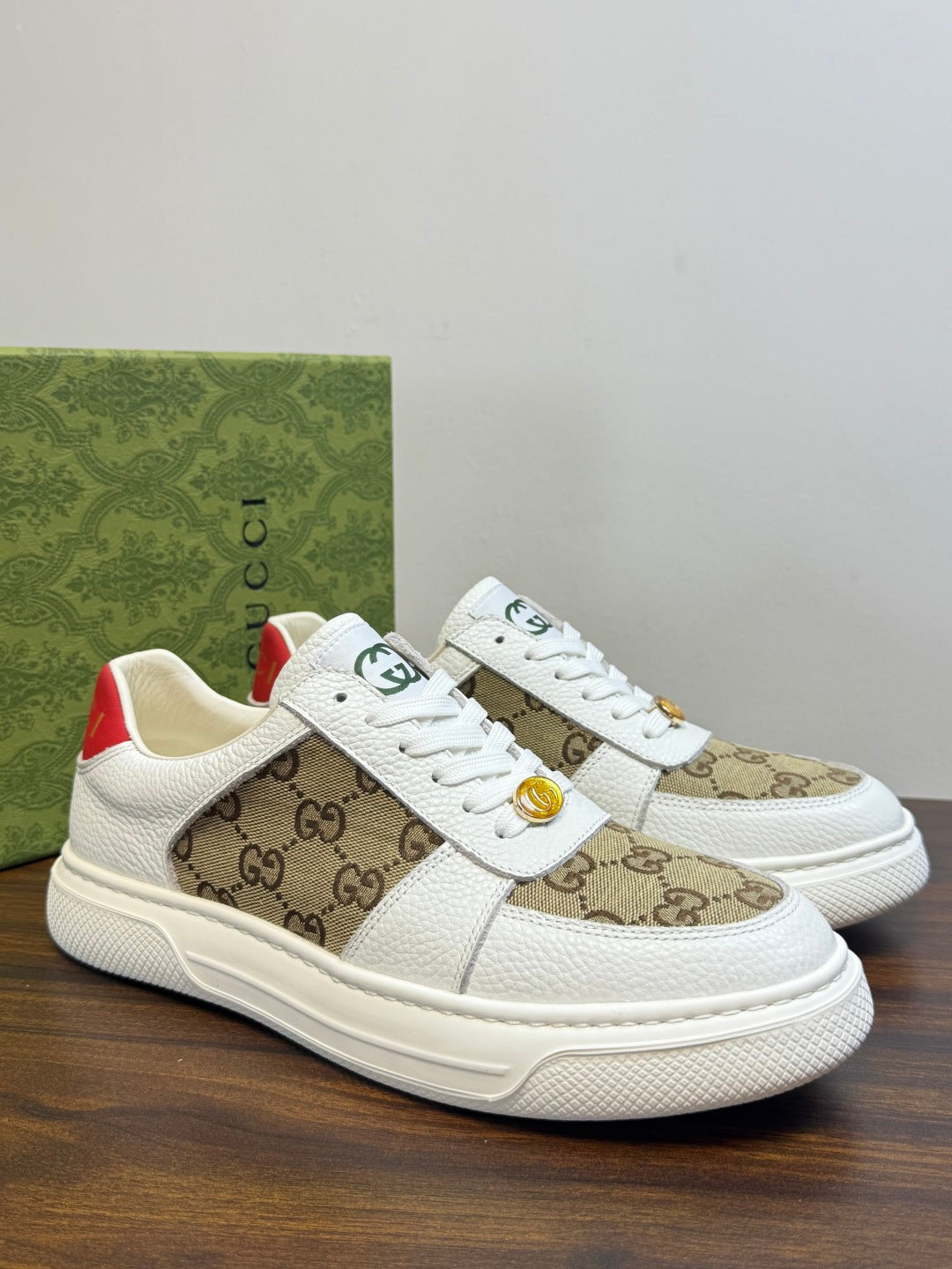 Gucci Ace White & Beige GG Sneakers | Vintage-Inspired Contrast, Standout Details