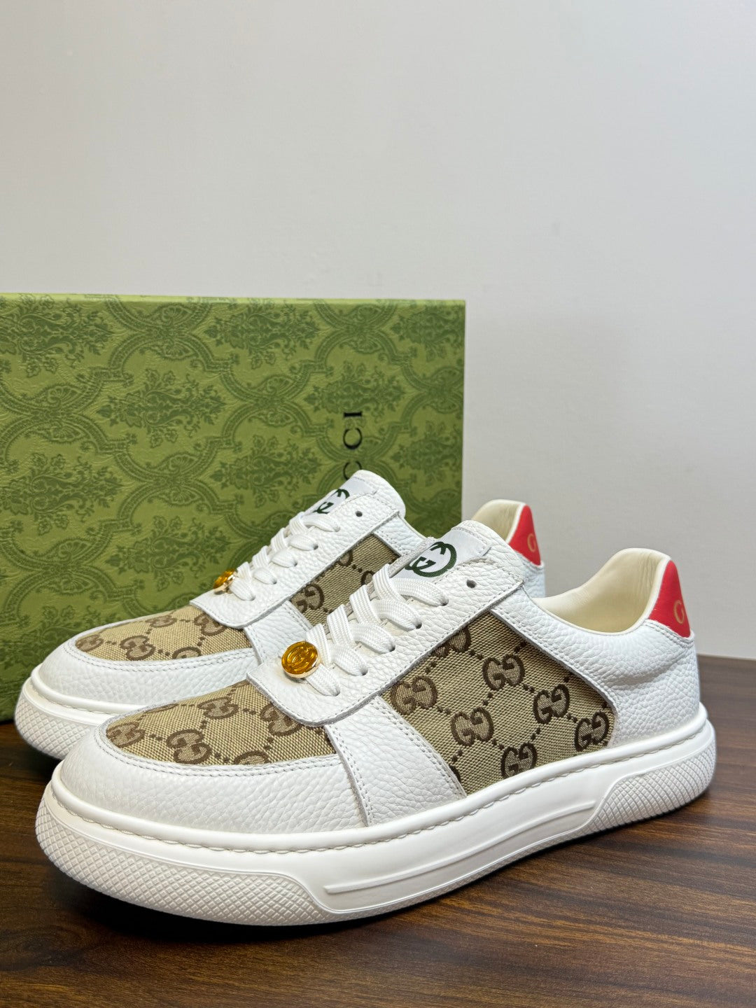 Gucci Ace White & Beige GG Sneakers | Vintage-Inspired Contrast, Standout Details