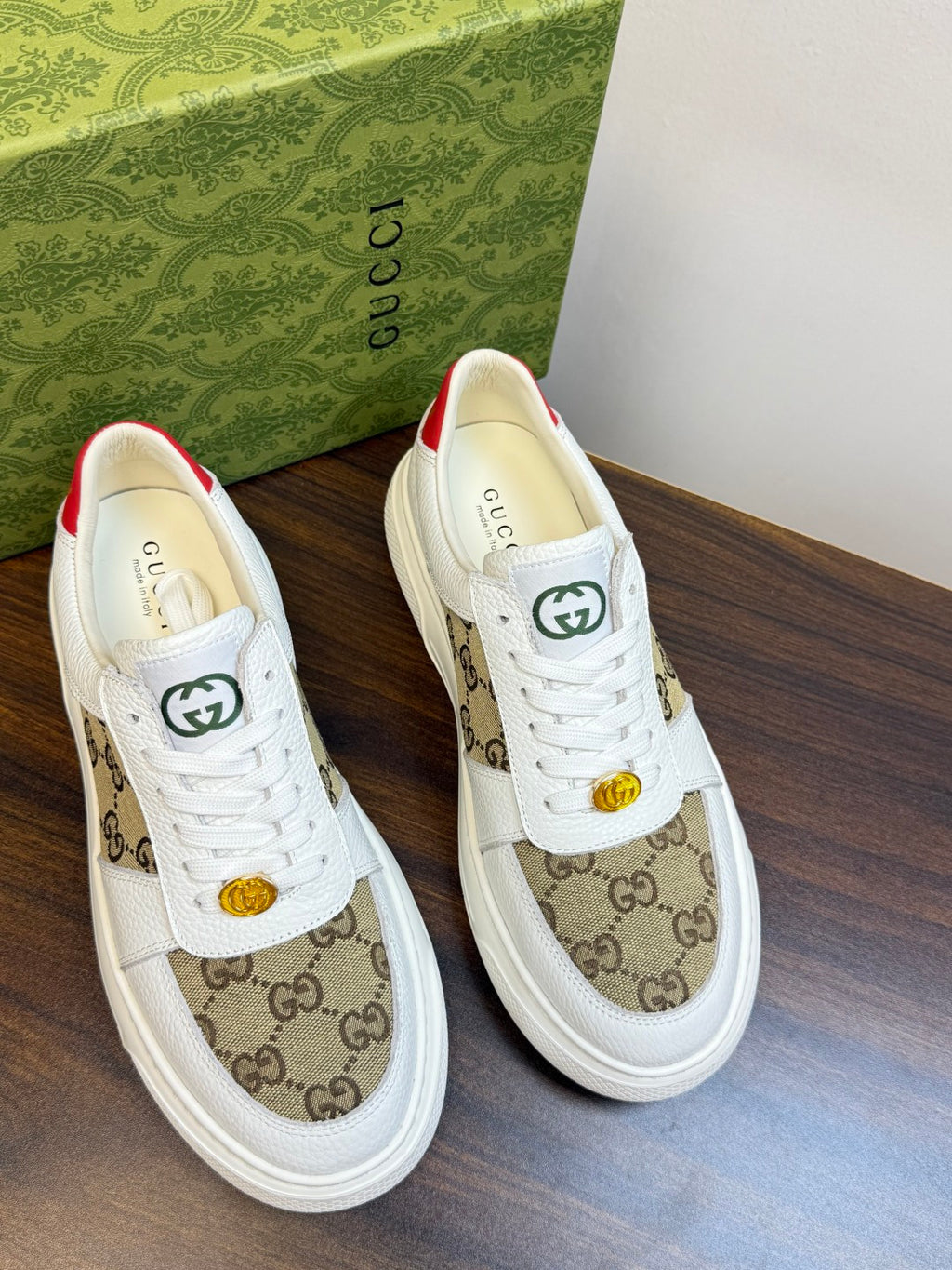 Gucci Ace White & Beige GG Sneakers | Vintage-Inspired Contrast, Standout Details