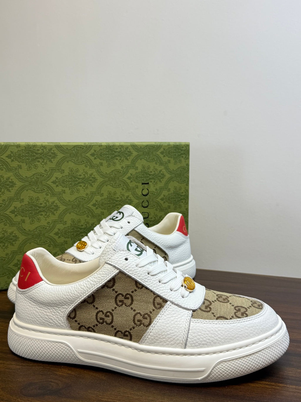 Gucci Ace White & Beige GG Sneakers | Vintage-Inspired Contrast, Standout Details