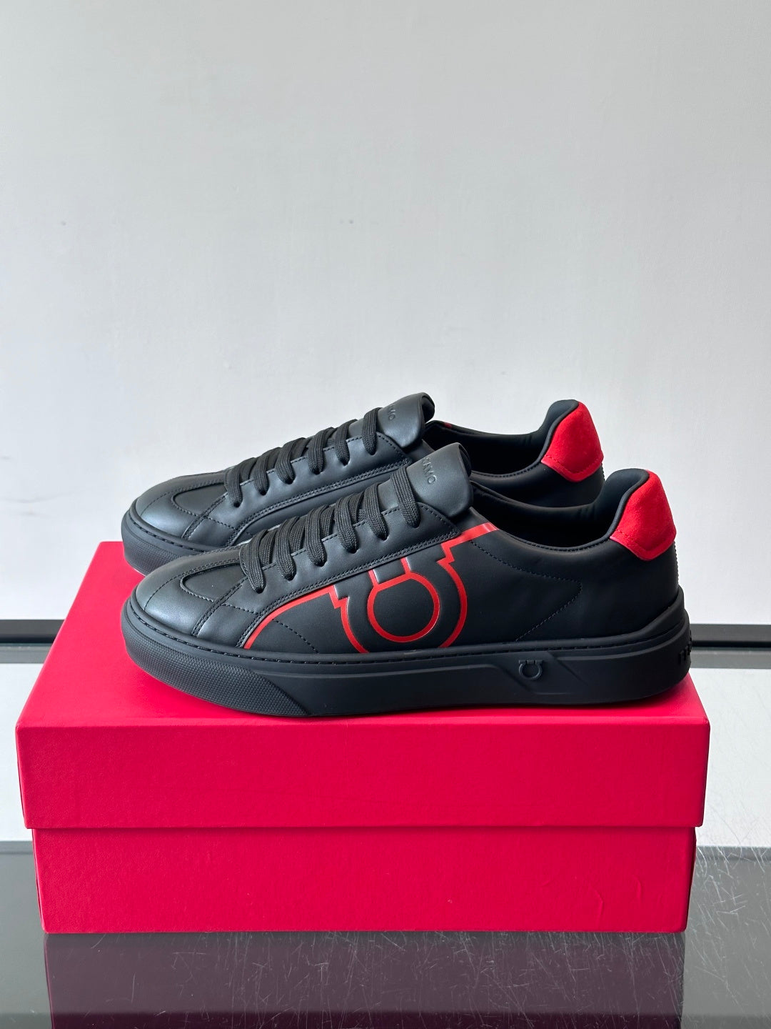 Ferragam* Men’s Cowhide Leather Platform Sneakers | Refined Texture, Bold Everyday Style