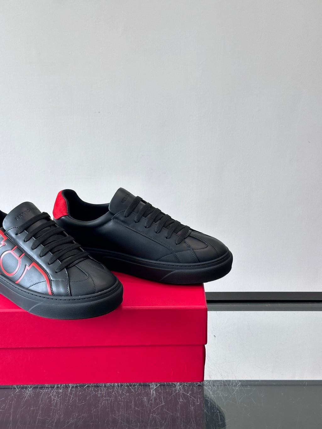 Ferragam* Men’s Cowhide Leather Platform Sneakers | Refined Texture, Bold Everyday Style