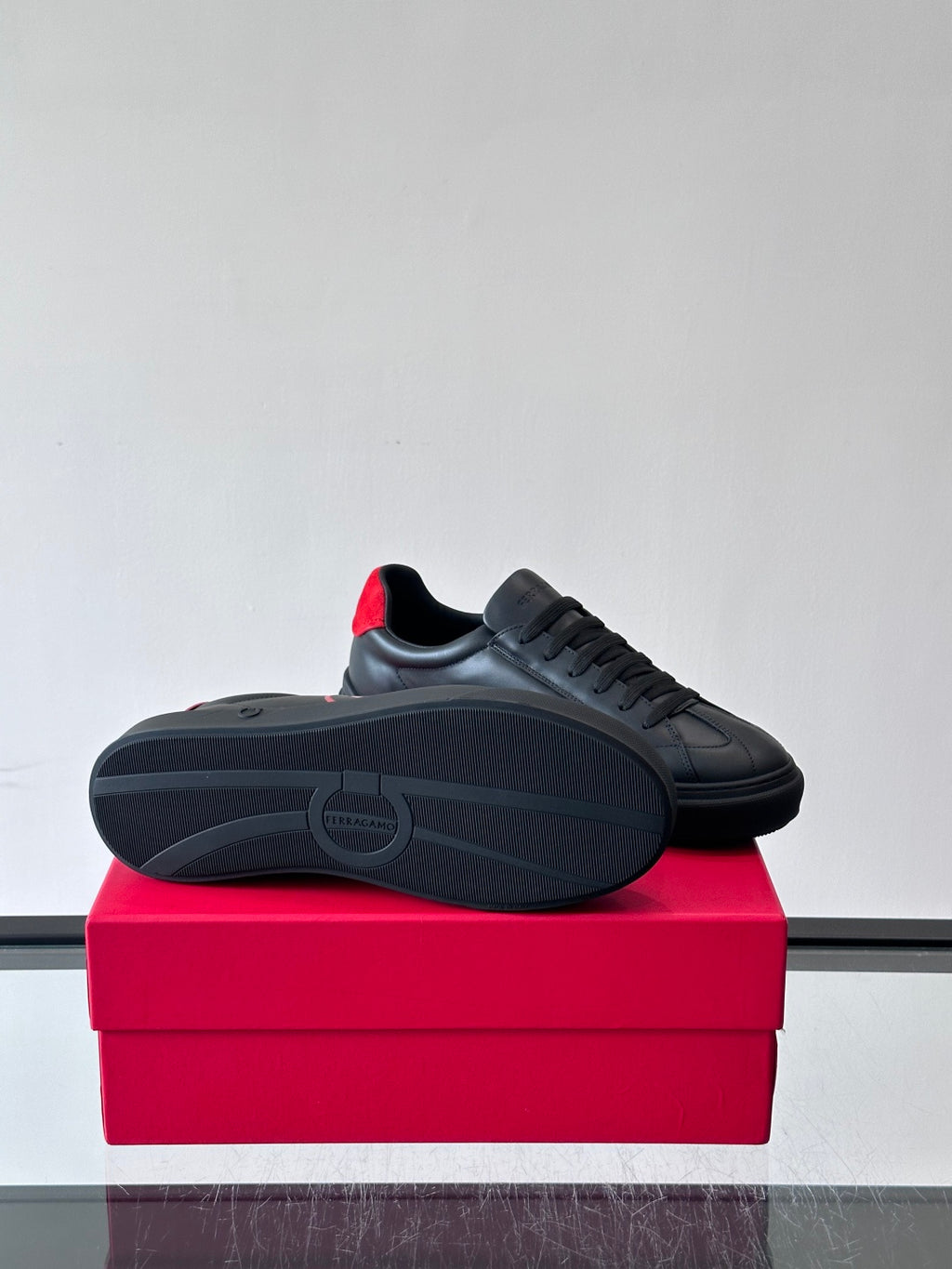 Ferragam* Men’s Cowhide Leather Platform Sneakers | Refined Texture, Bold Everyday Style