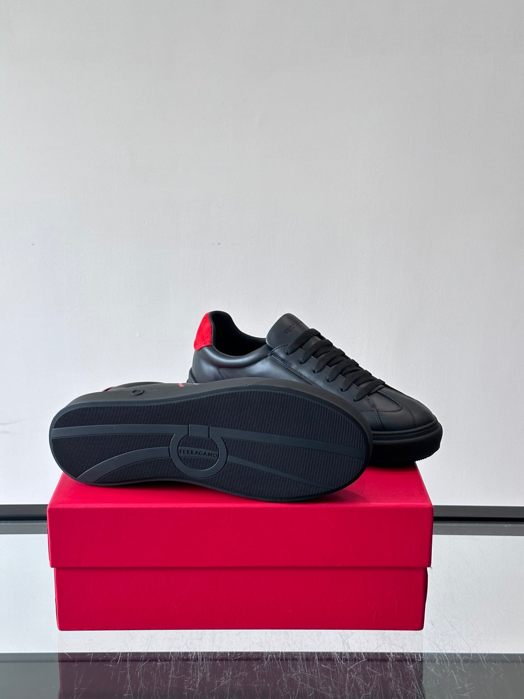 Ferragam* Men’s Cowhide Leather Platform Sneakers | Refined Texture, Bold Everyday Style