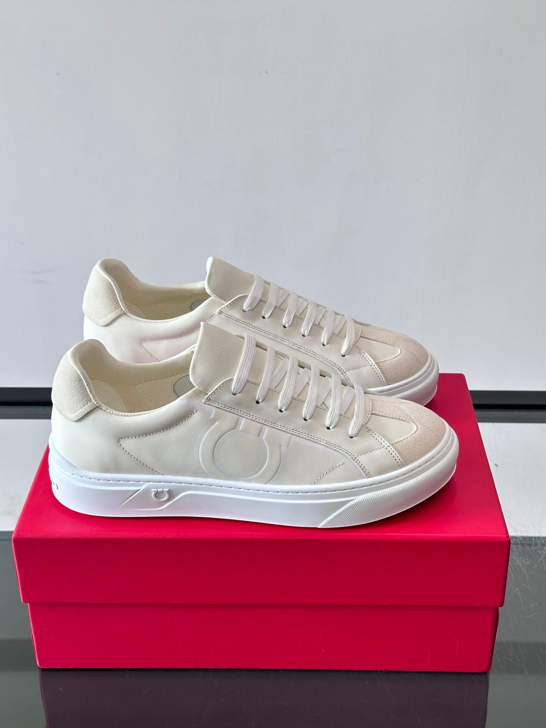 Ferragam* Men’s Cowhide Leather Platform Sneakers | Bold Profile, Refined Urban Style