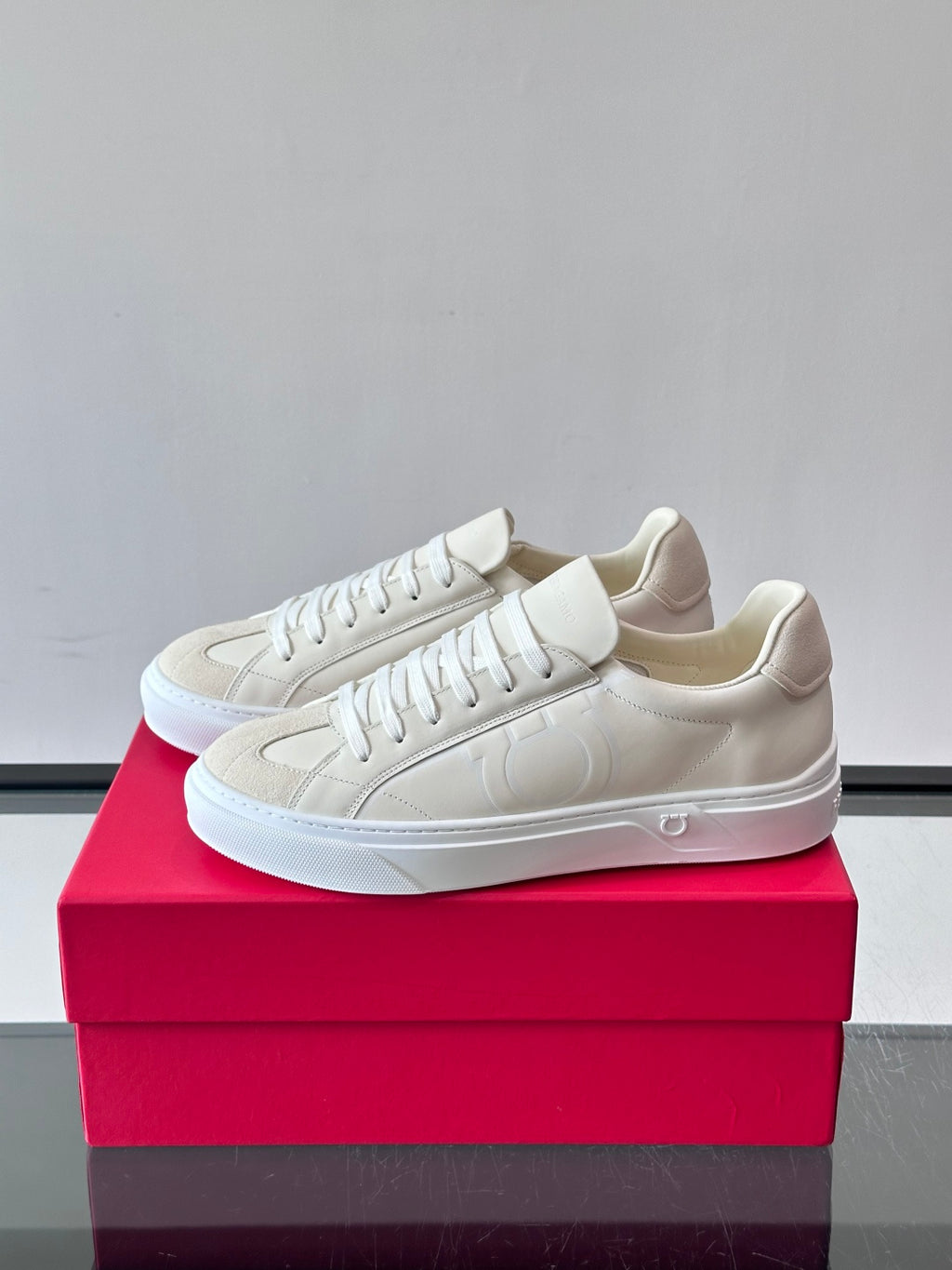 Ferragam* Men’s Cowhide Leather Platform Sneakers | Bold Profile, Refined Urban Style