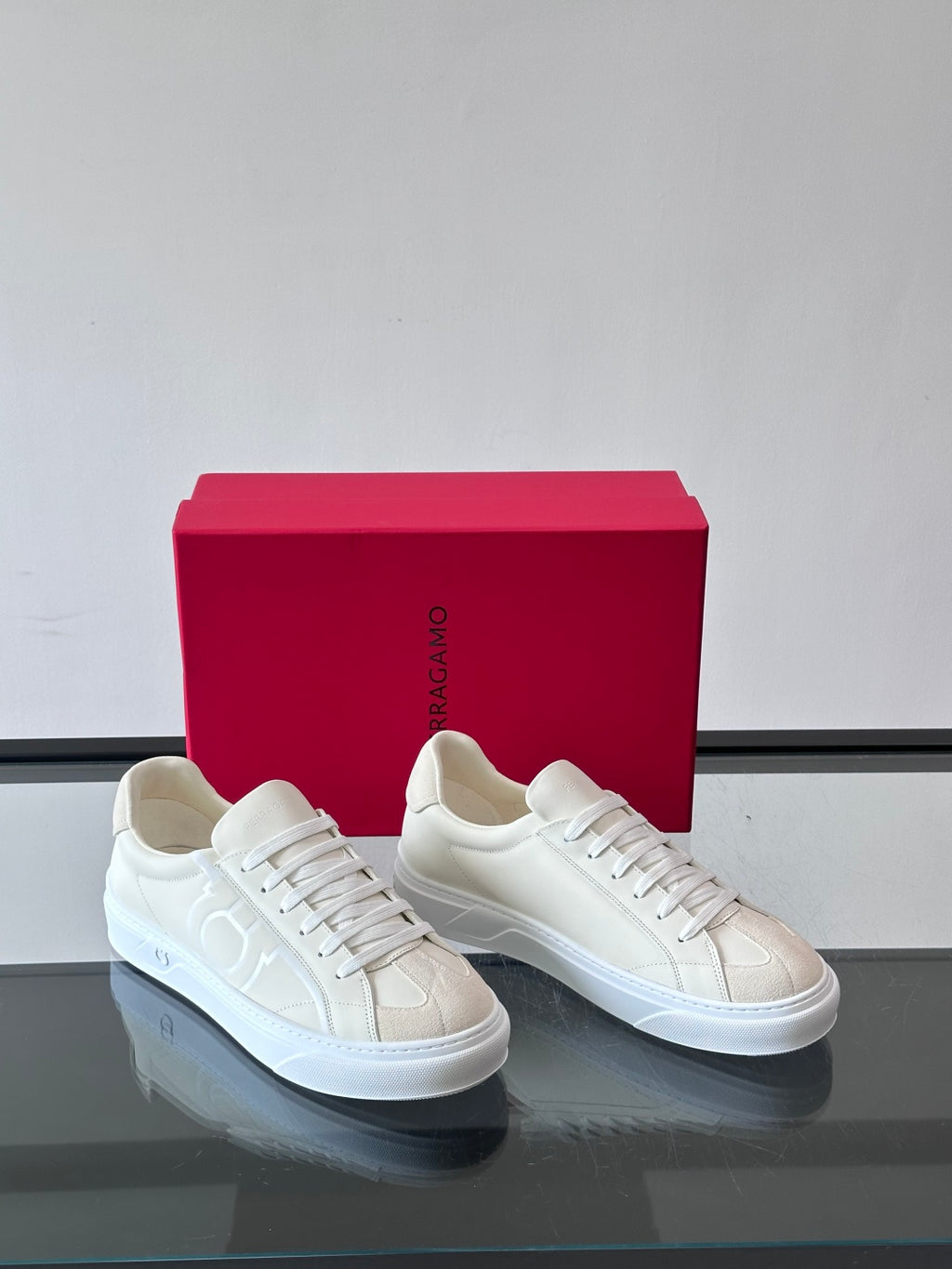 Ferragam* Men’s Cowhide Leather Platform Sneakers | Bold Profile, Refined Urban Style