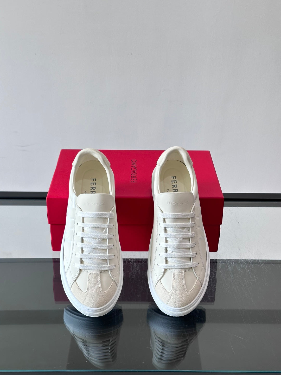 Ferragam* Men’s Cowhide Leather Platform Sneakers | Bold Profile, Refined Urban Style