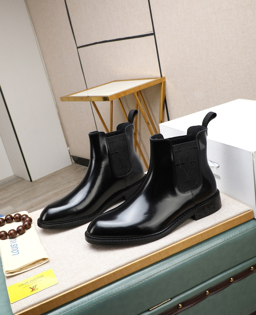 Black Leather Chelsea Boots | Polished Finish, Sleek Smart-Casual Style