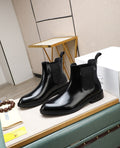 Black Leather Chelsea Boots | Polished Finish, Sleek Smart-Casual Style