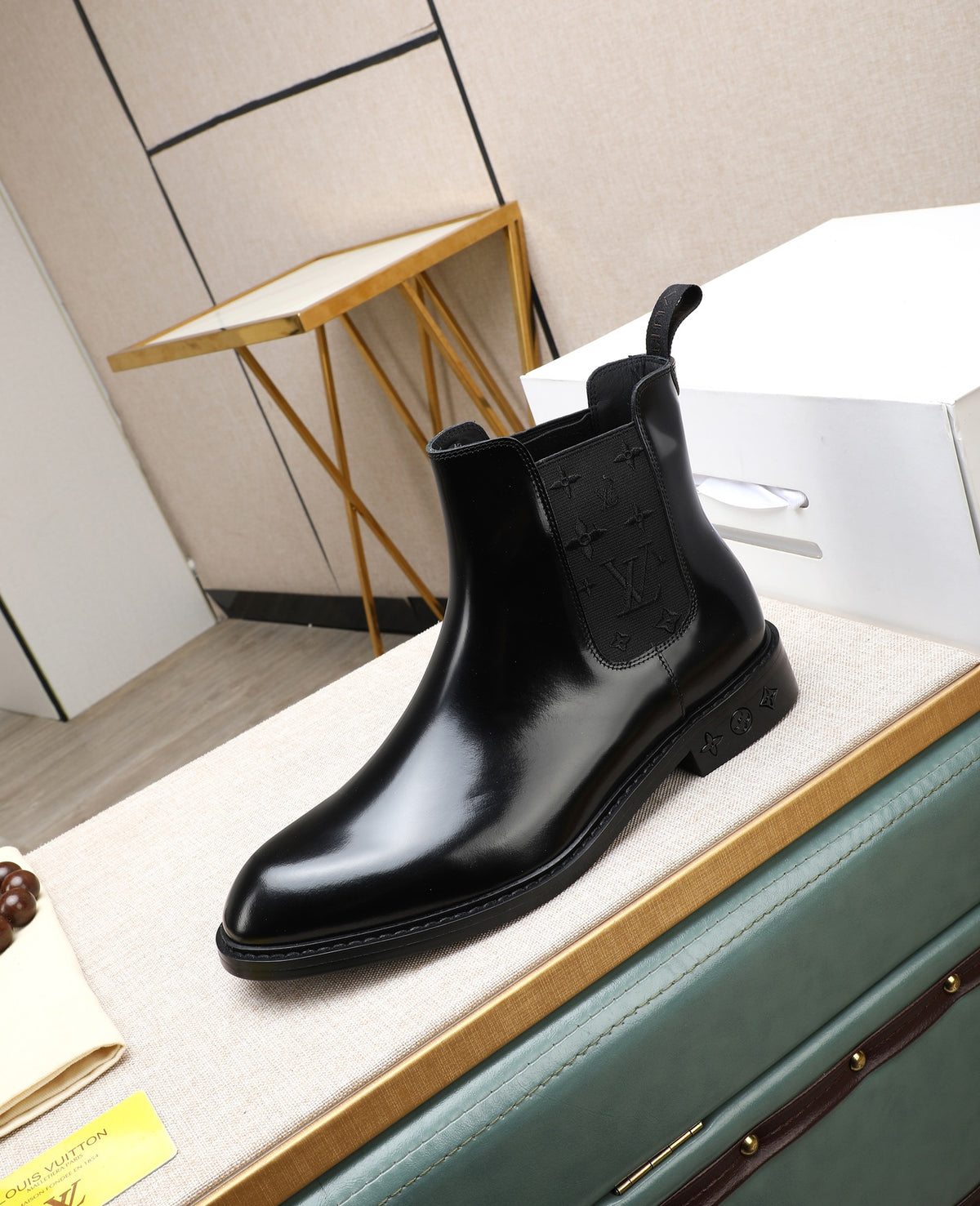 Black Leather Chelsea Boots | Polished Finish, Sleek Smart-Casual Style