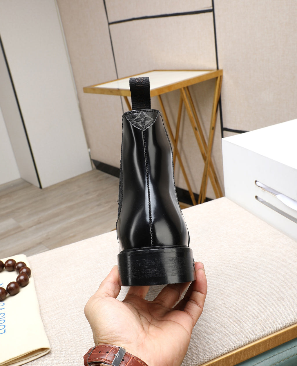 Black Leather Chelsea Boots | Polished Finish, Sleek Smart-Casual Style