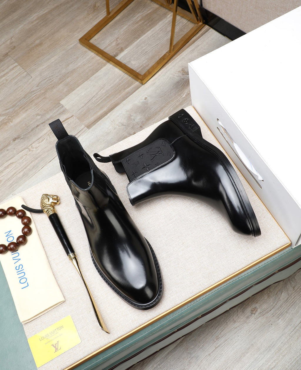 Black Leather Chelsea Boots | Polished Finish, Sleek Smart-Casual Style