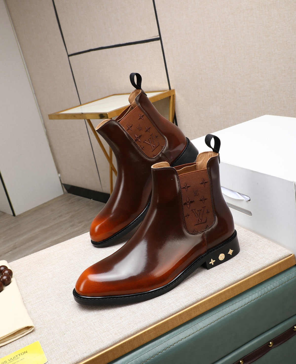 Brown Leather Chelsea Boots | Rich Color Depth, Polished Finish & Patterned Details