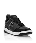 Philipp Plein Black Low-Top Sneakers | Sparkling Trim & Silver-Tone PP Emblem
