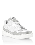 Philipp Plein Moon Walker White & Silver Low-Top Sneakers | Clean Style, Sparkling Details