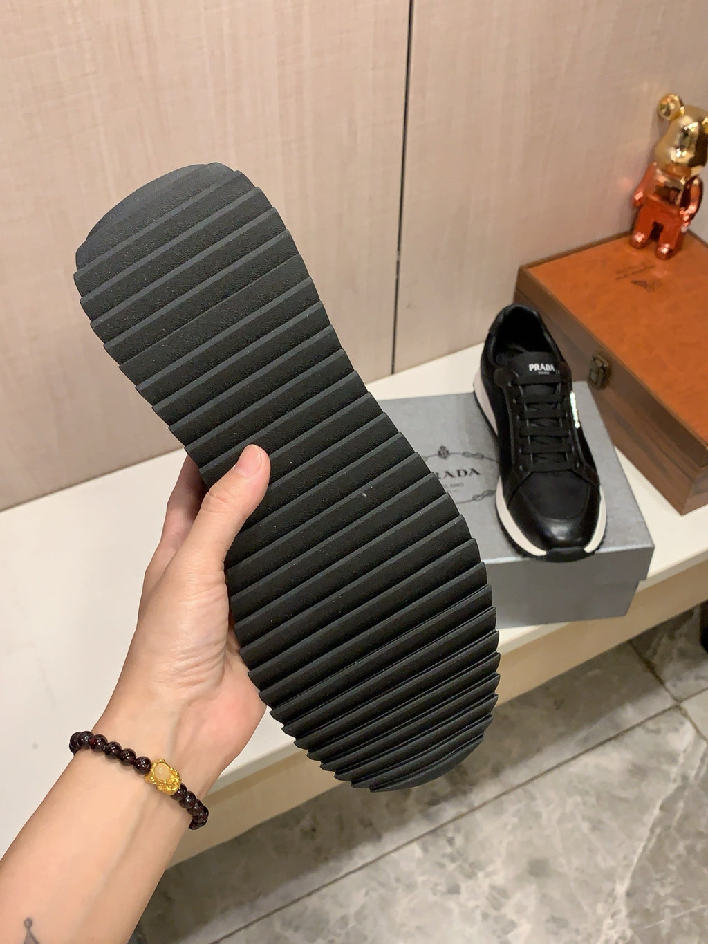 PRADA Black Panelled Low-Top Sneakers | Triangle Logo & Retro Sport Style