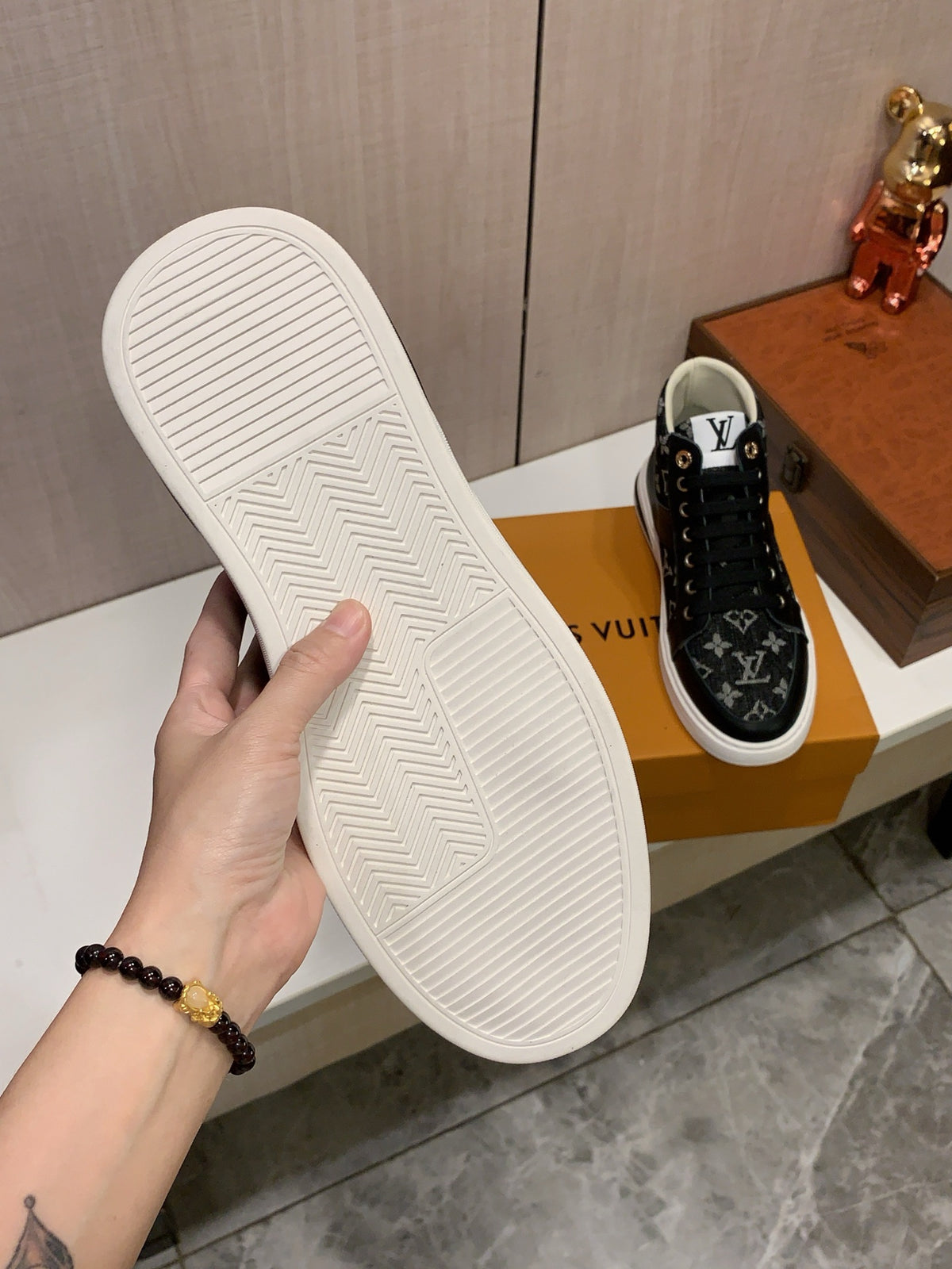 Black Patterned High-Top Sneakers | Bold Contrast, Streetwear Style