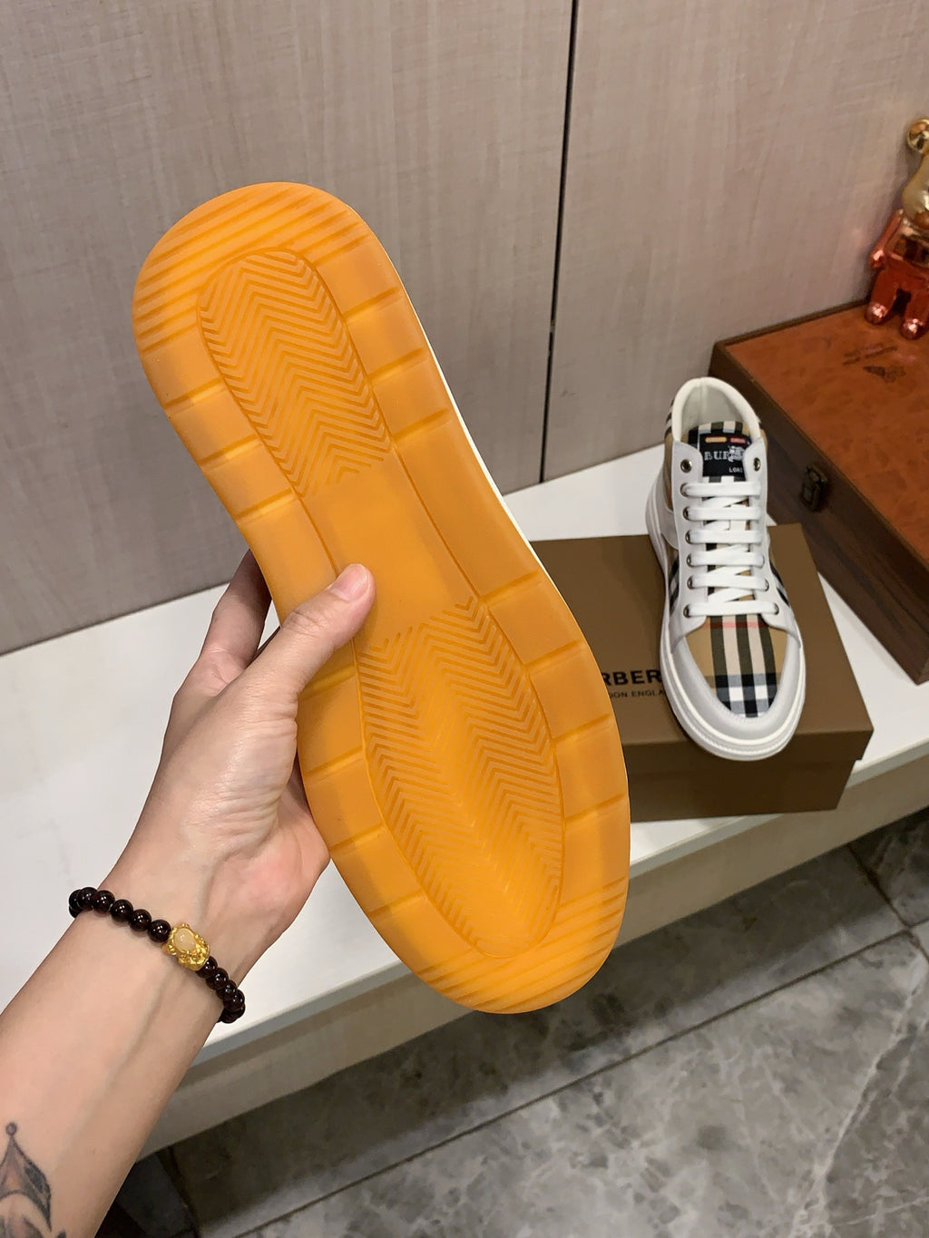 Cream & Check High-Top Sneakers | Classic Pattern, Modern Street Style