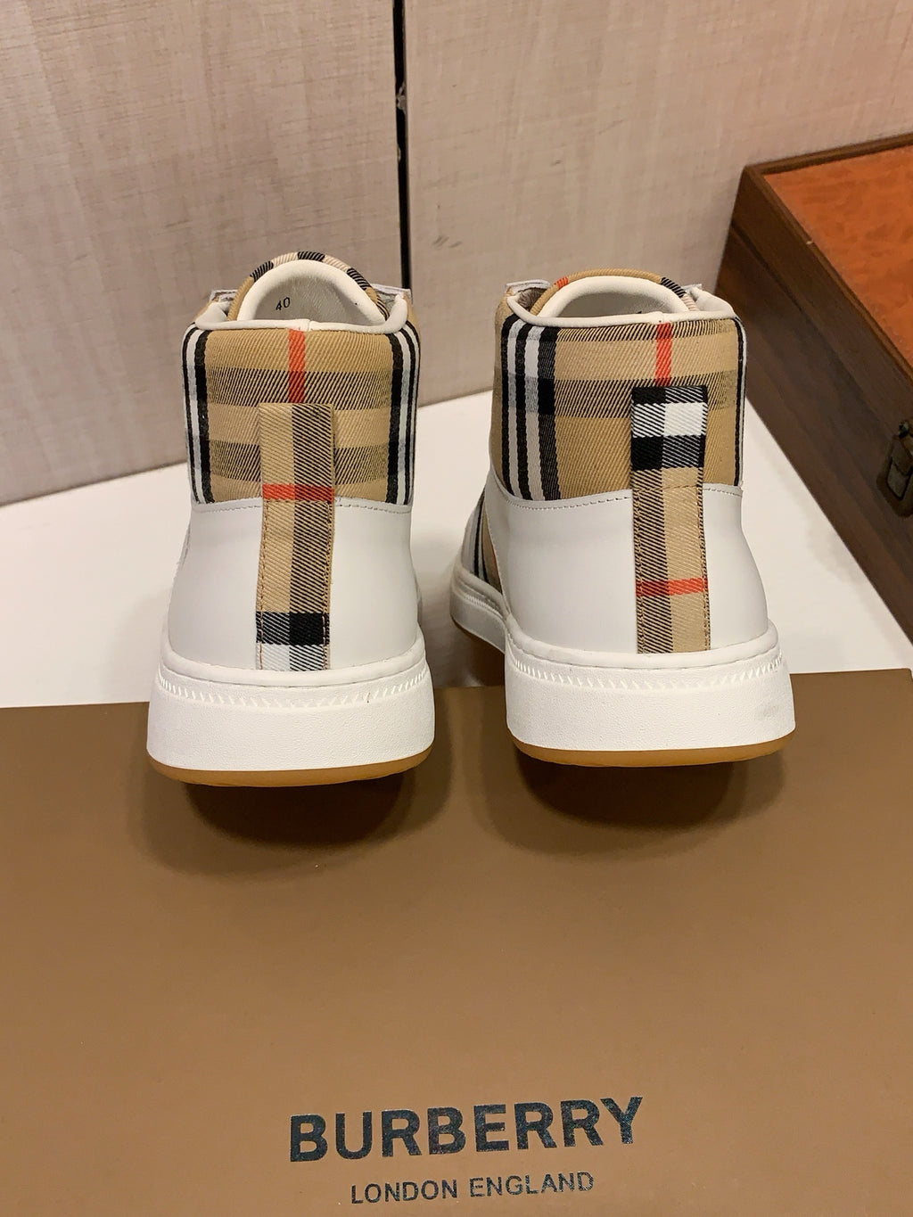 Cream & Check High-Top Sneakers | Classic Pattern, Modern Street Style