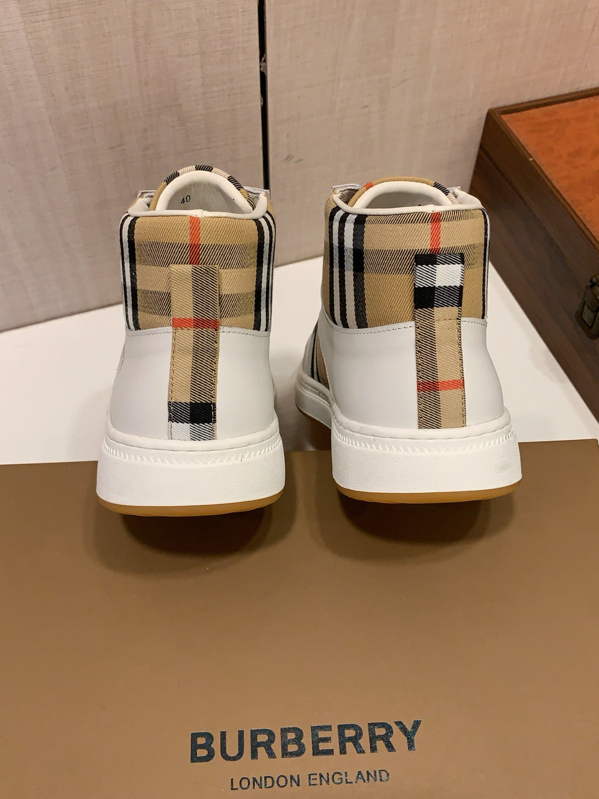 Cream & Check High-Top Sneakers | Classic Pattern, Modern Street Style