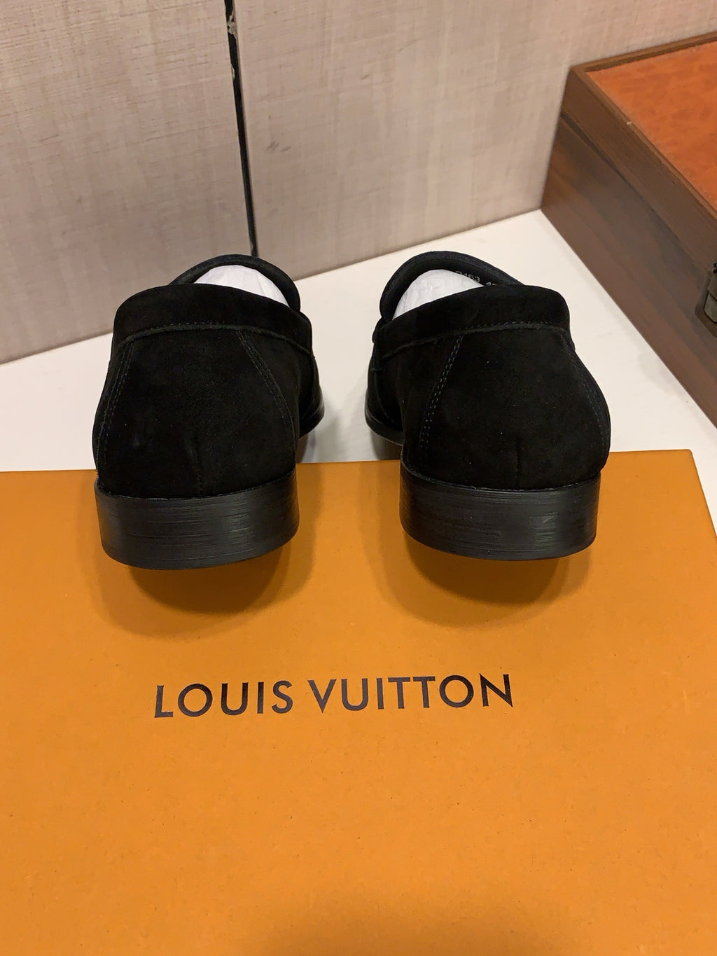 Black Suede-Look Loafers | Silver-Tone Letter Detail, Refined Everyday Style