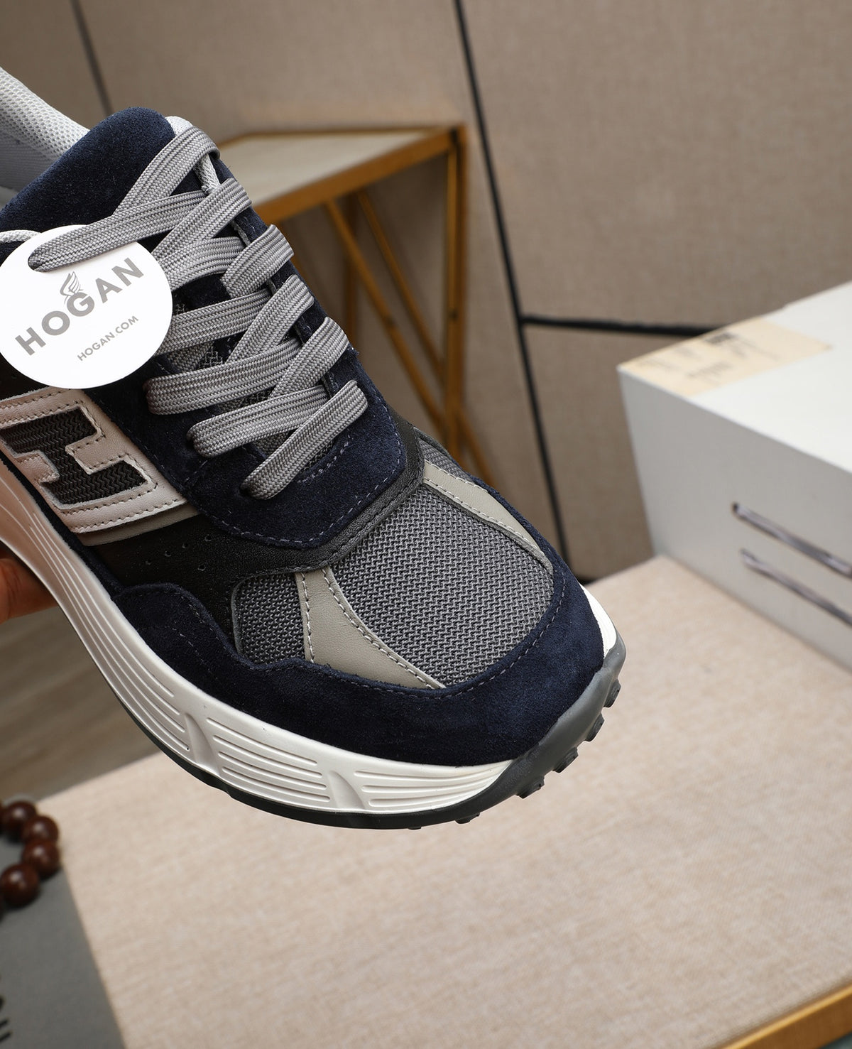 Chunky Platform Sneakers in Navy Suede, Height-Boosting Everyday Shoes, Unisex