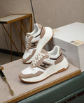 Hogan Hyperlight Beige Suede Platform Sneakers with Brown H Logo, Lightweight Everyday Style