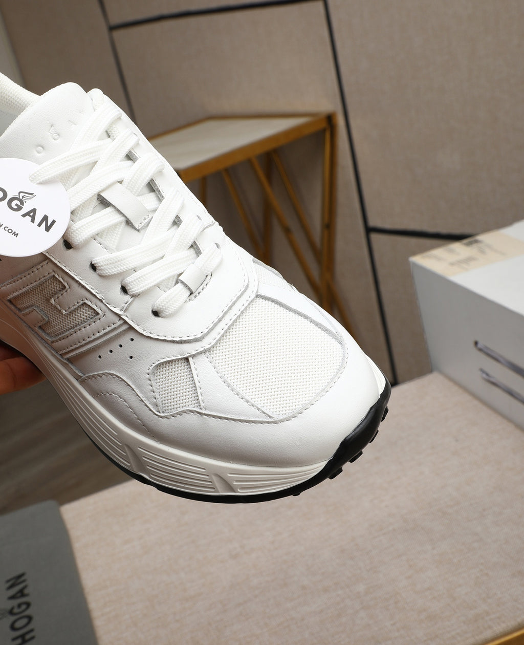 Hogan Hyperlight All-White Platform Sneakers with Tonal H Logo, Lightweight Everyday Essential