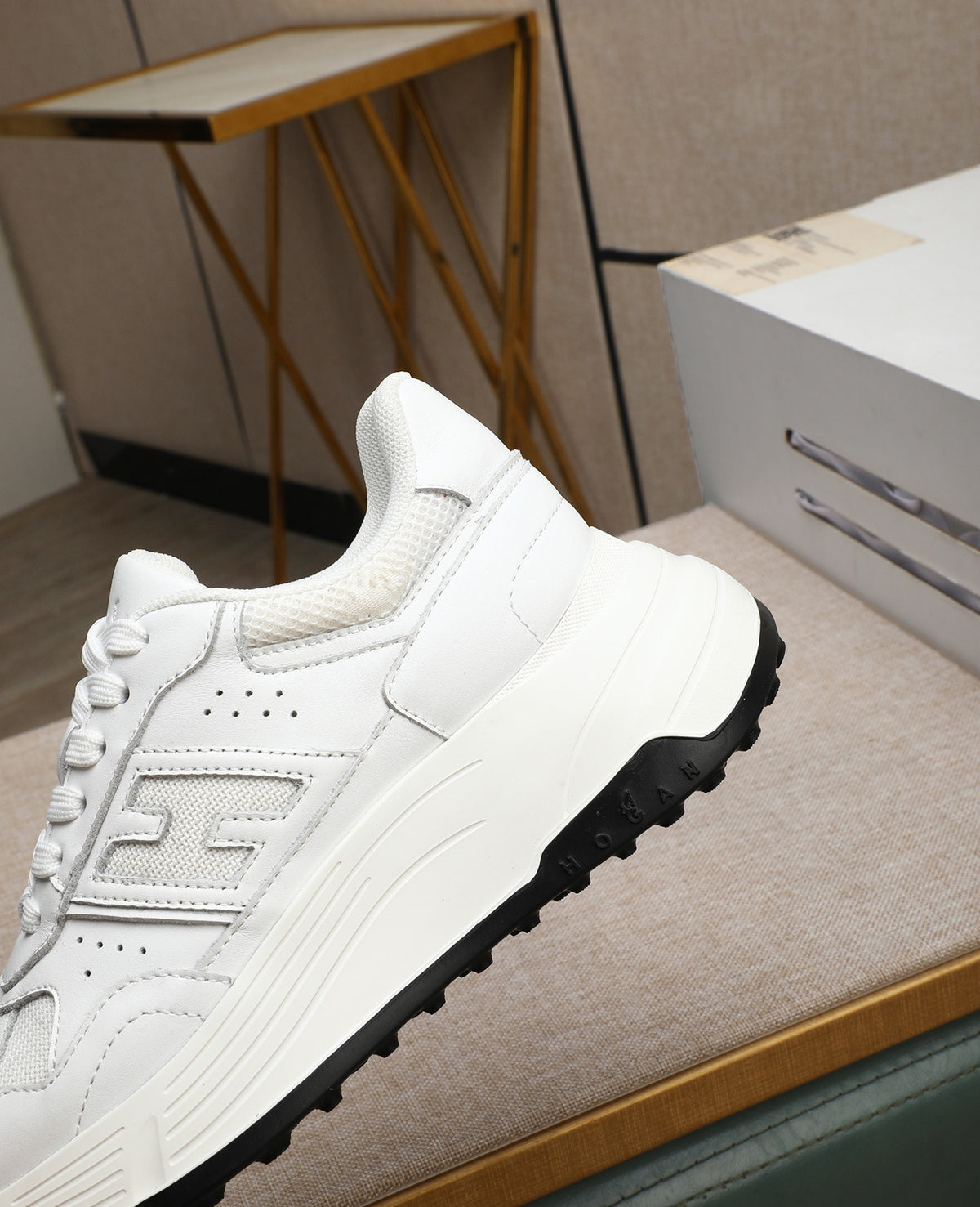 Hogan Hyperlight All-White Platform Sneakers with Tonal H Logo, Lightweight Everyday Essential