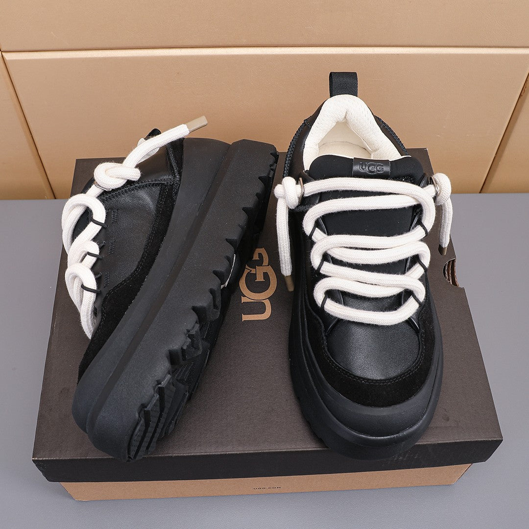 Black & White Chunky Sneakers | Bold Rope Laces & Urban Utility Style