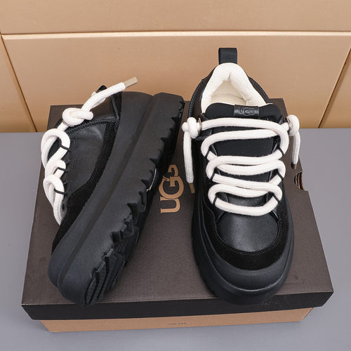 Black & White Chunky Sneakers | Bold Rope Laces & Urban Utility Style