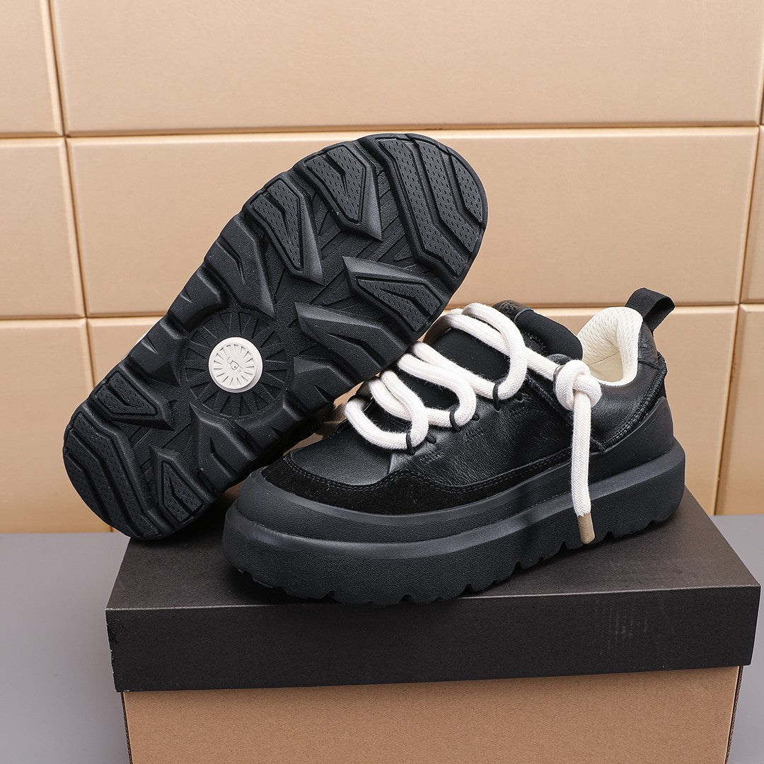 Black & White Chunky Sneakers | Bold Rope Laces & Urban Utility Style