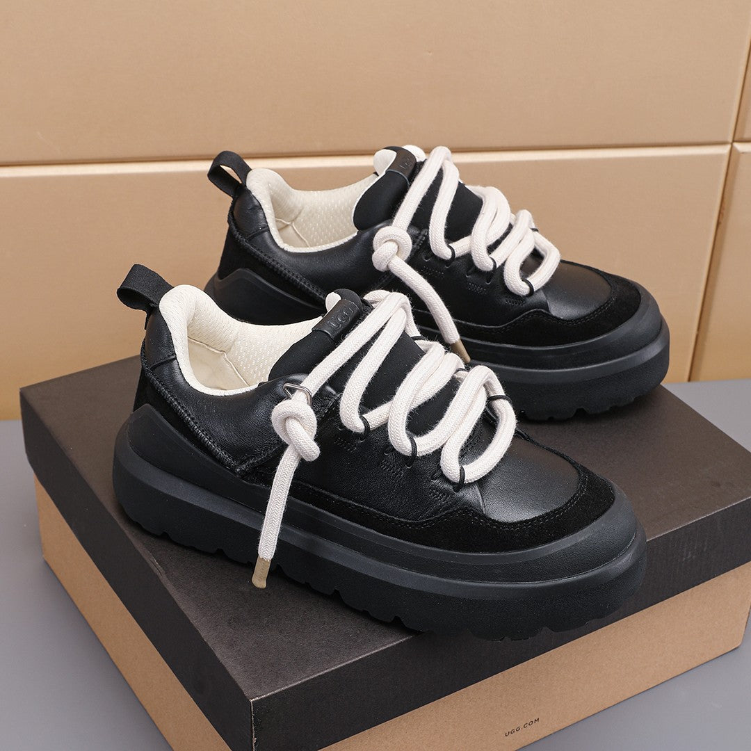 Black & White Chunky Sneakers | Bold Rope Laces & Urban Utility Style