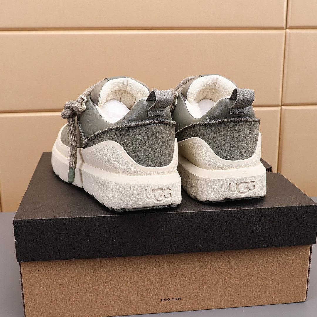 Mist Grey Chunky Sneakers | Oversized Rope Laces & Bold White Sole